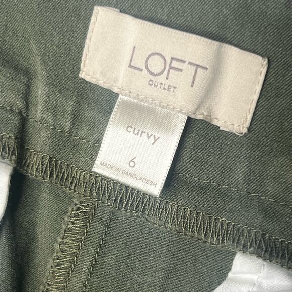 Loft Olive Curvy Skinny Flat Front Vintage Inspired Tapered Ankle Pants Size 6 - Picture 8 of 9
